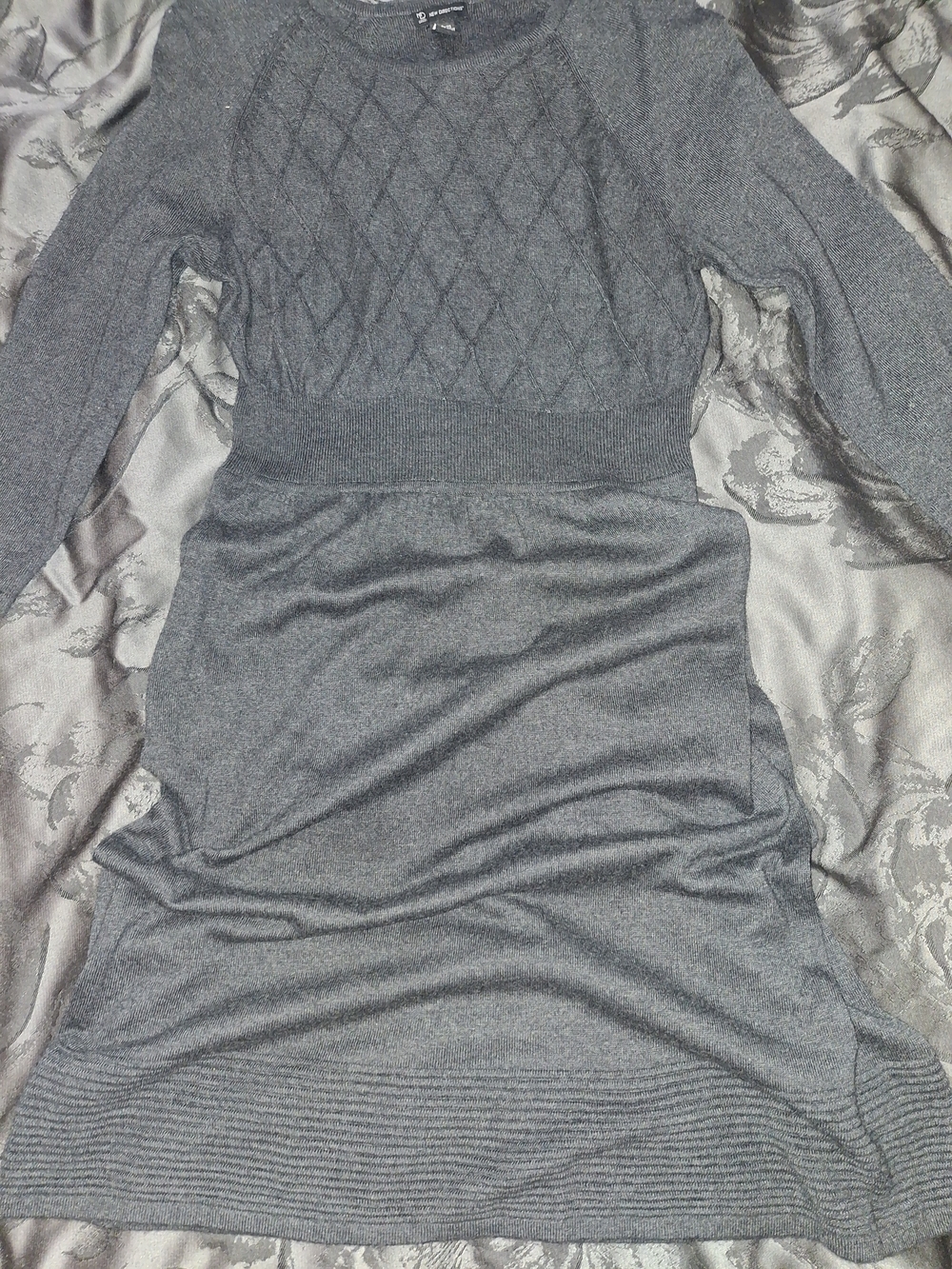 Women’s Gray Knit Scoop-Neck Sweater Dress